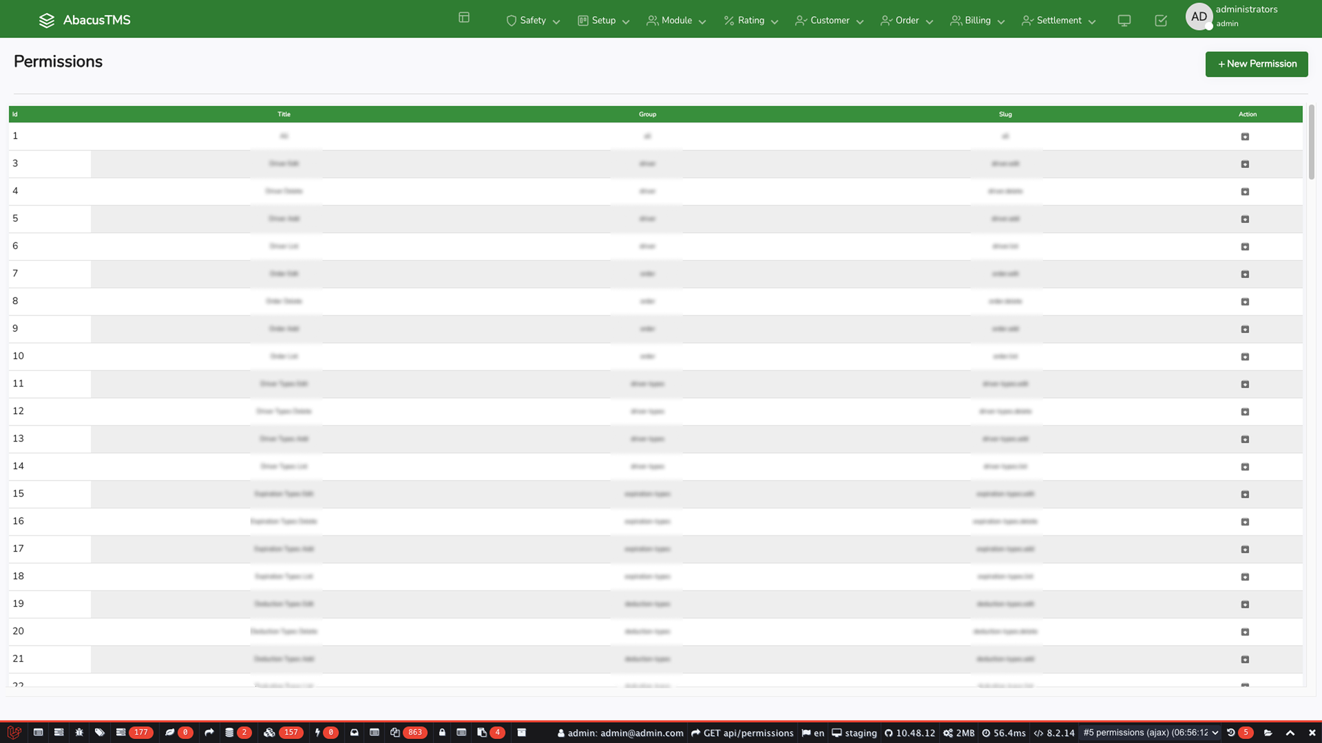 Abacus transportation management system