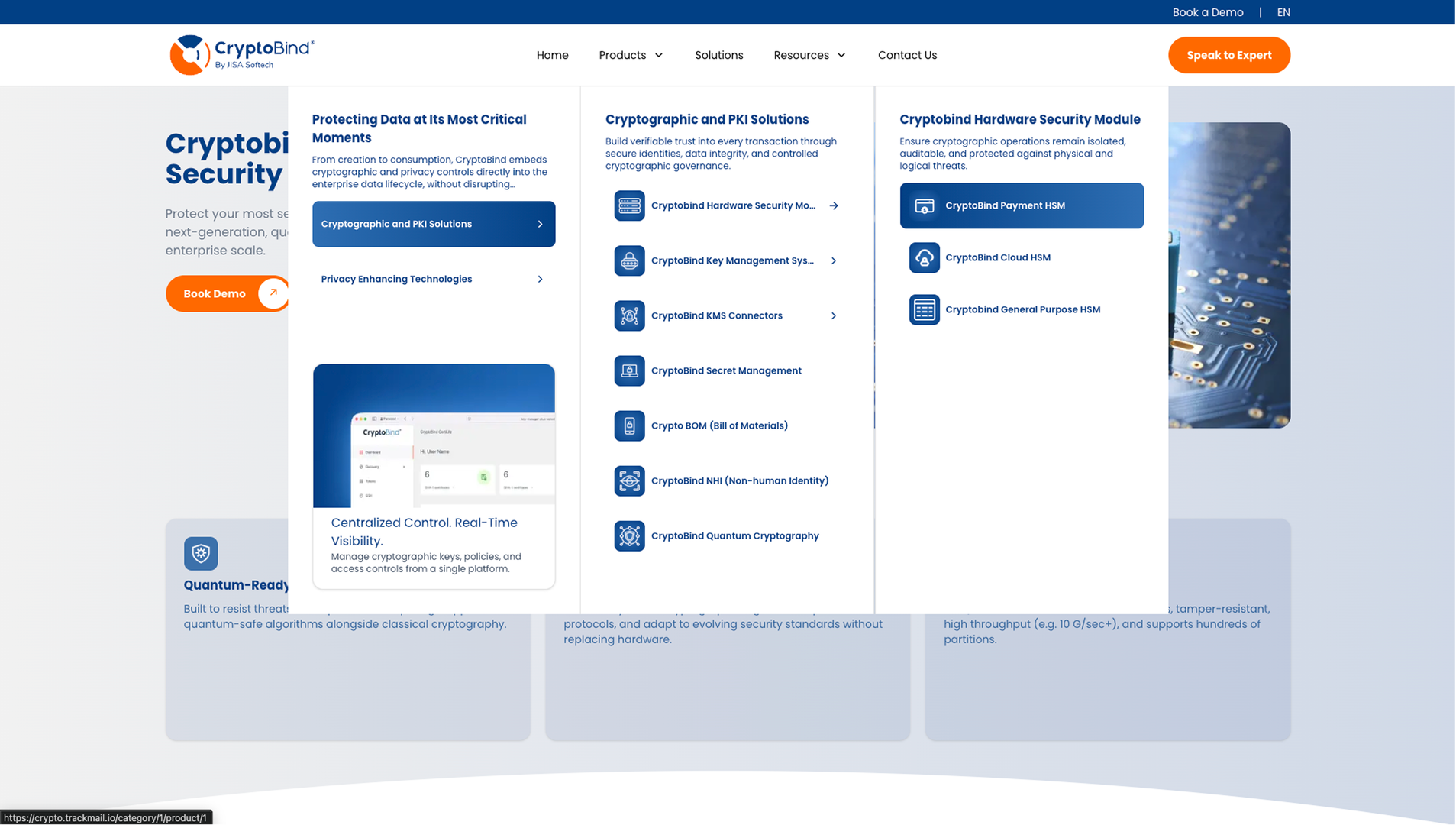 Administrator dashboard for keys, tokens and certificates at scale.