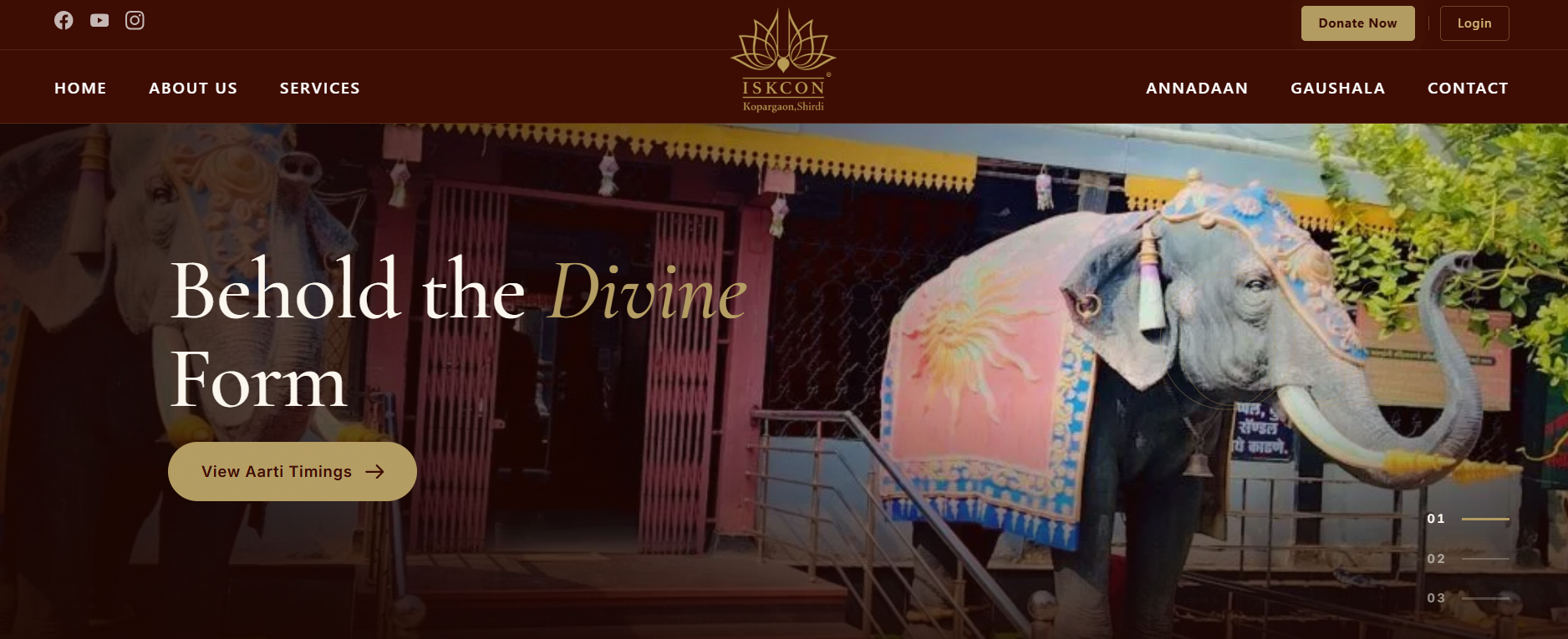 ISKCON Kopargaon homepage hero.
