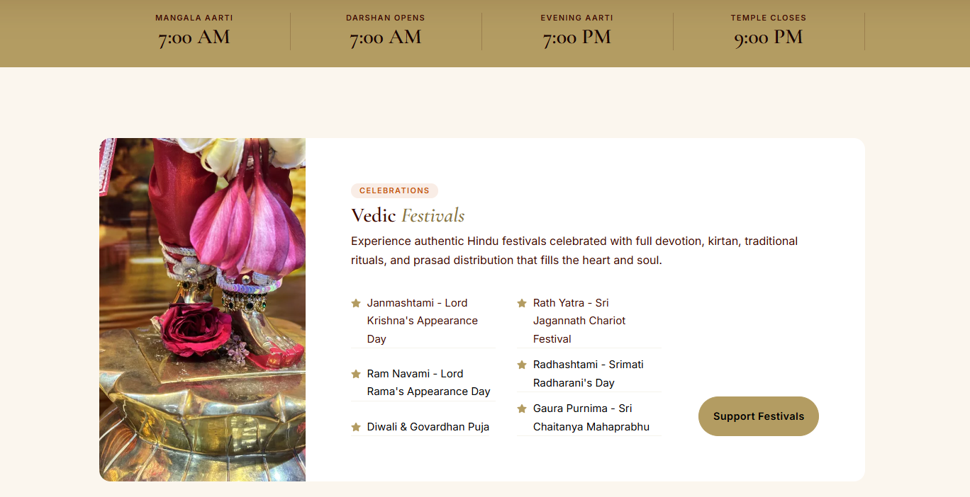 Festival detail page.