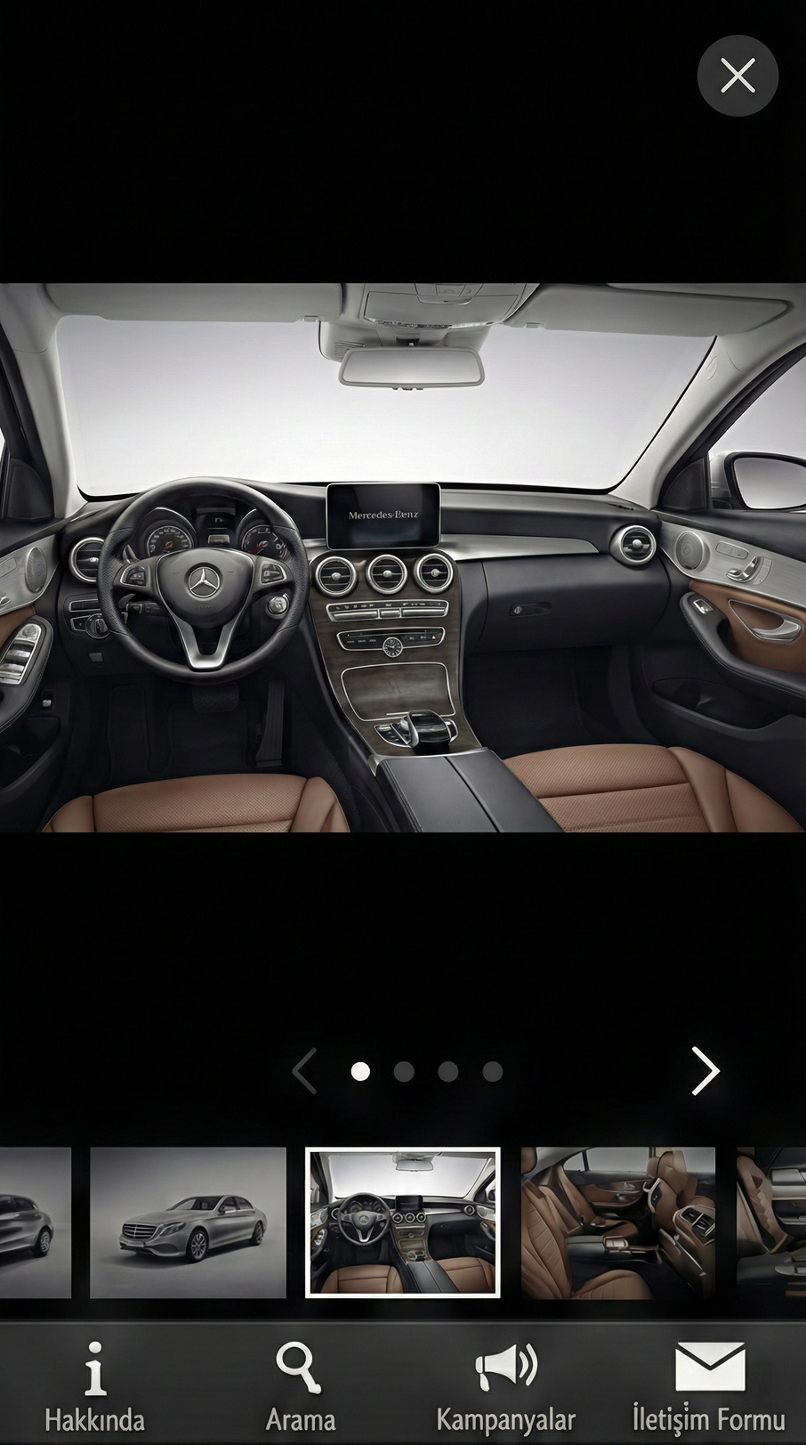 Mercedes dealer locator map view.