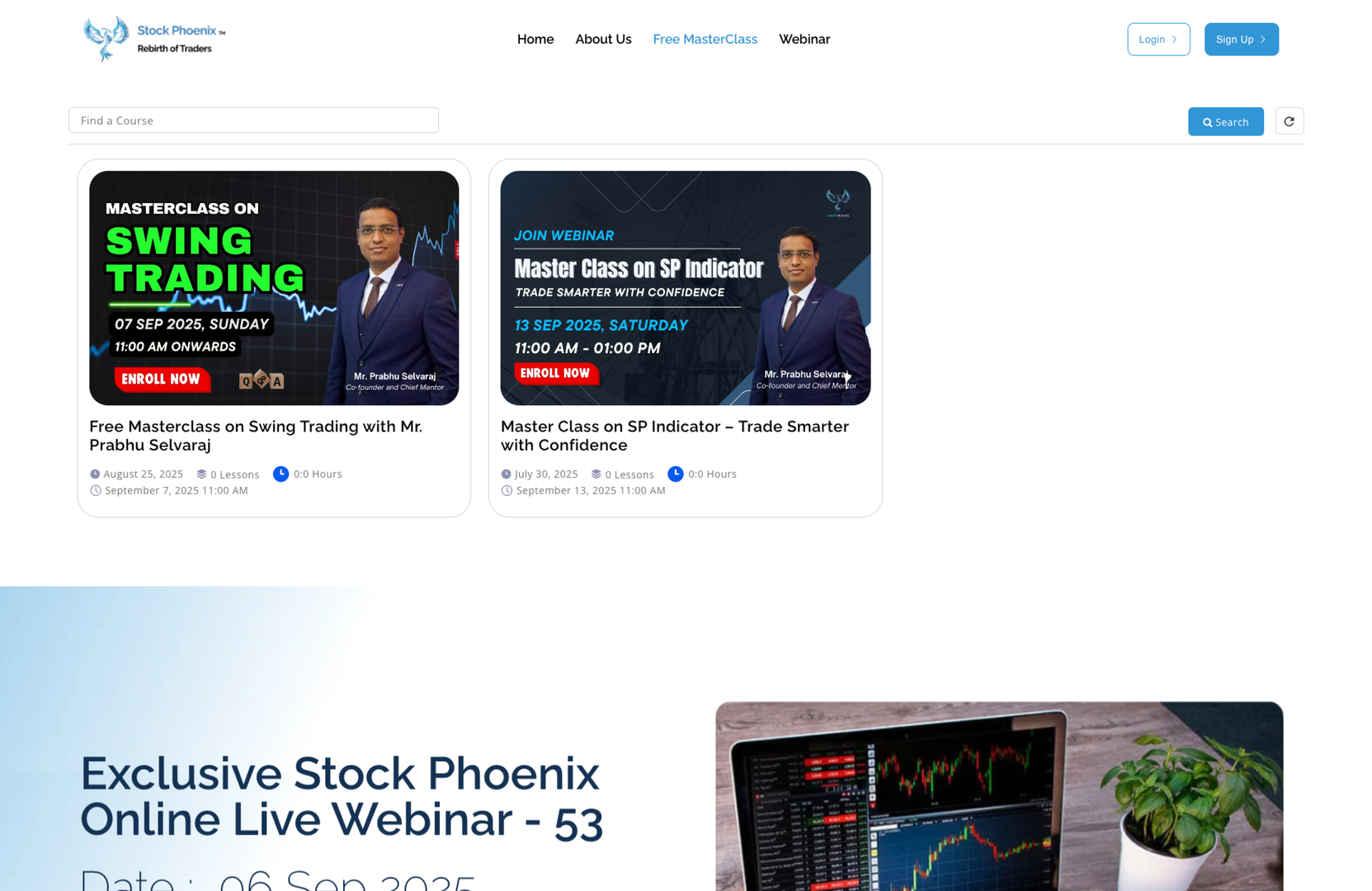 Stock Phoenix masterclass events surface.