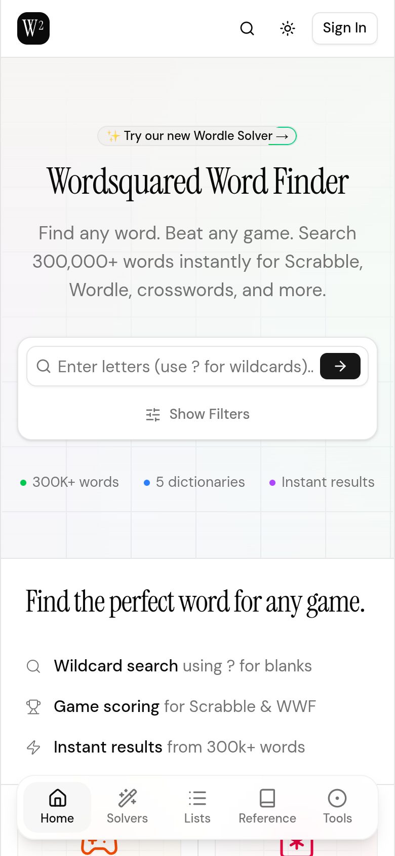 Wordsquared on mobile.